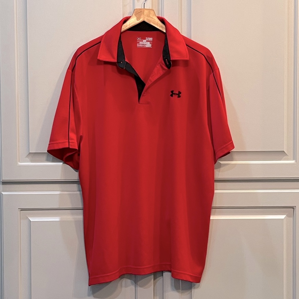 Men’s Red Under Armour DriFit Polo Shirt - XL